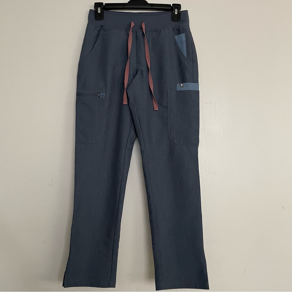 Women’s FIGS Yola Skinny Scrub Pants Heather Denim 3948 Size XSP